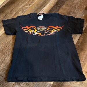 Harley-Davidson Black Tee with Fiery Graphics